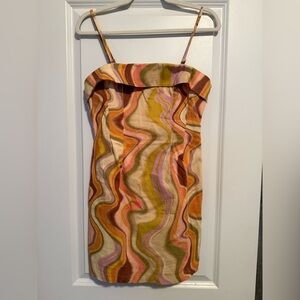 Multicolor Abstract Pattern Dress
